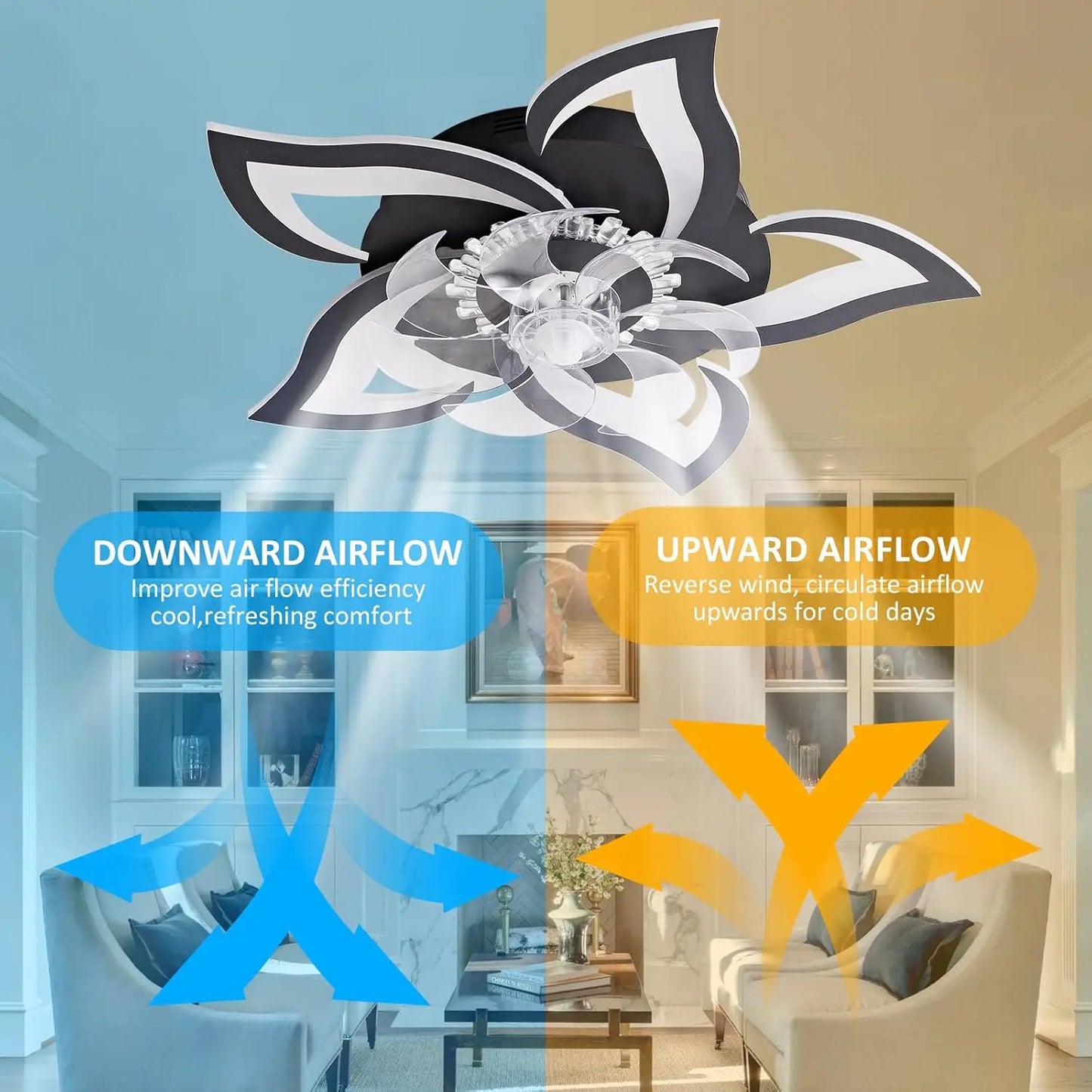 Modern Minimalist Led Ceiling Fan Lamp Smart Switch 65CM Ceiling Fans With Lights For Living Room Bedroom Home Decor Fan Lamp