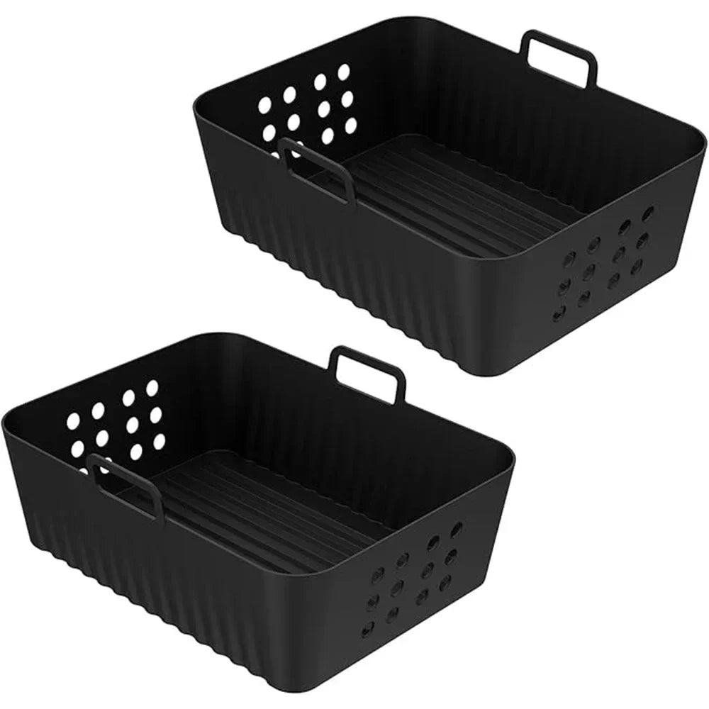 2Pcs/1Pcs Air Fryer Silicone Liners for Ninja SL400 SL401 Stack XL Basket Reusable AirFryer Baking Tray Airfryer Accessories