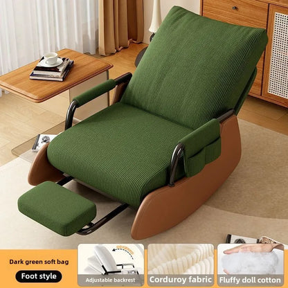 Reclining chair lunch break folding lazy sofa chair adults can sit reclining office nap chair balcony household rocking chair