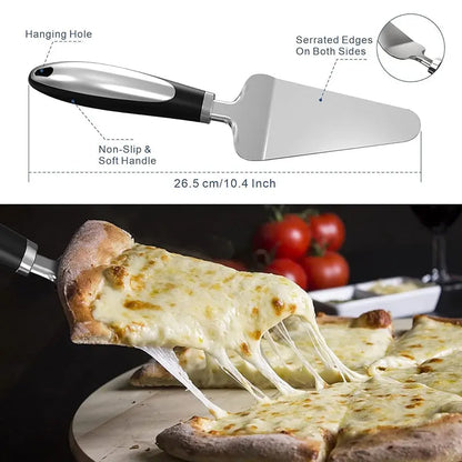 Premium Stainless Steel Kitchen Pizza Cutter Wheel Server Tools Home Knife Waffle Cookies Cake Bread Dough Slicer Baking Gadgets