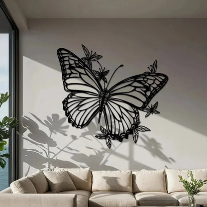 Butterfly Metal Wall Art Sculpture - Art Deco Style 1pc, Animal-Inspired Living Wall Decor,  Housewarming Gift