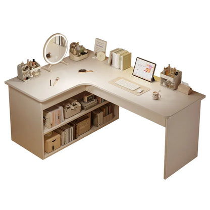 Computer desk Desktop Home bedroom Bookshelf Integrated student learning to write Corner Multifunctional office desk