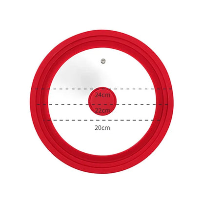 PGY Multifunctional Tempered Glass Pot Lid Silicone Rim Cool Touch Handle Steam Dishwasher Safe Skillet Pan Cover