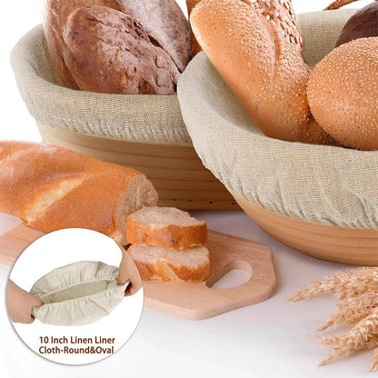 Banneton Bread Proofing Basket Round Oval Sourdough Baskets Bread Baking Dough Rising Ratten Bowls with Liners For Bakery YY087