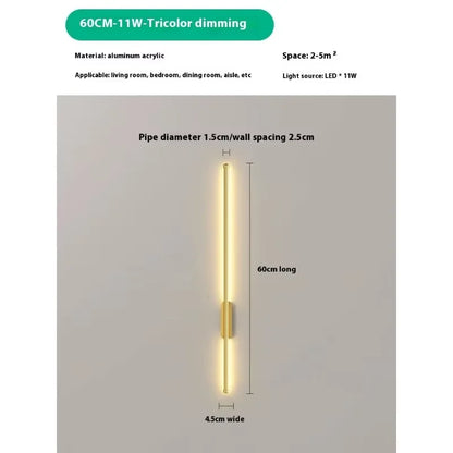 Gold Black Indoor Wall Lamp Modern LED Wall Light USB rechargeable with dimmable Tricolor No punching required Wall Lamps