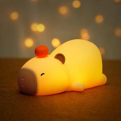 Capybara Night Light Cute Silicone Lamp LED Touch Sensor Lamp RGB Soft Lamp Children Night Light Bedroom Desktop Decoration Gift