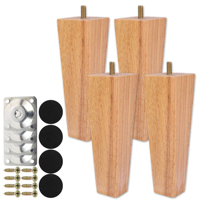 4Pcs Square Furniture Legs 6/10/15cm Solid Wood Furniture Feets Bed Sofa Table Legs Chair Replacement Feet For Couch Cabinet