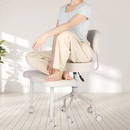 Cross Desk Chair with Lumbar Support and Height Adjustable,Desk Chair for Adults,Legged Office Chair with Wheels