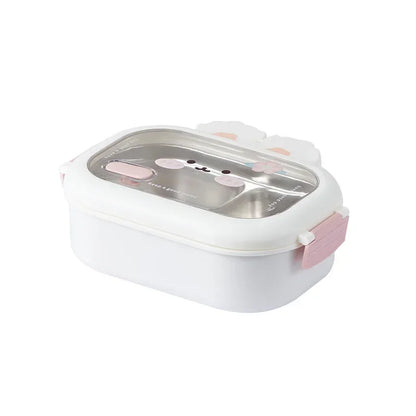 Stainless Steel Bento Box Creative Rabbit Design Divides Sealed Portable Lunch Box with Buckle for Children Student Cute Gifts