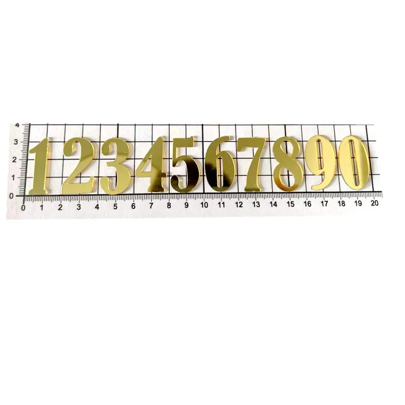 1set(0-9)Number Happy Birthday Cake Toppers Gold Acrylic Kids Birthday Party Cake Topper Wedding Baby Shower Dessert Decoration