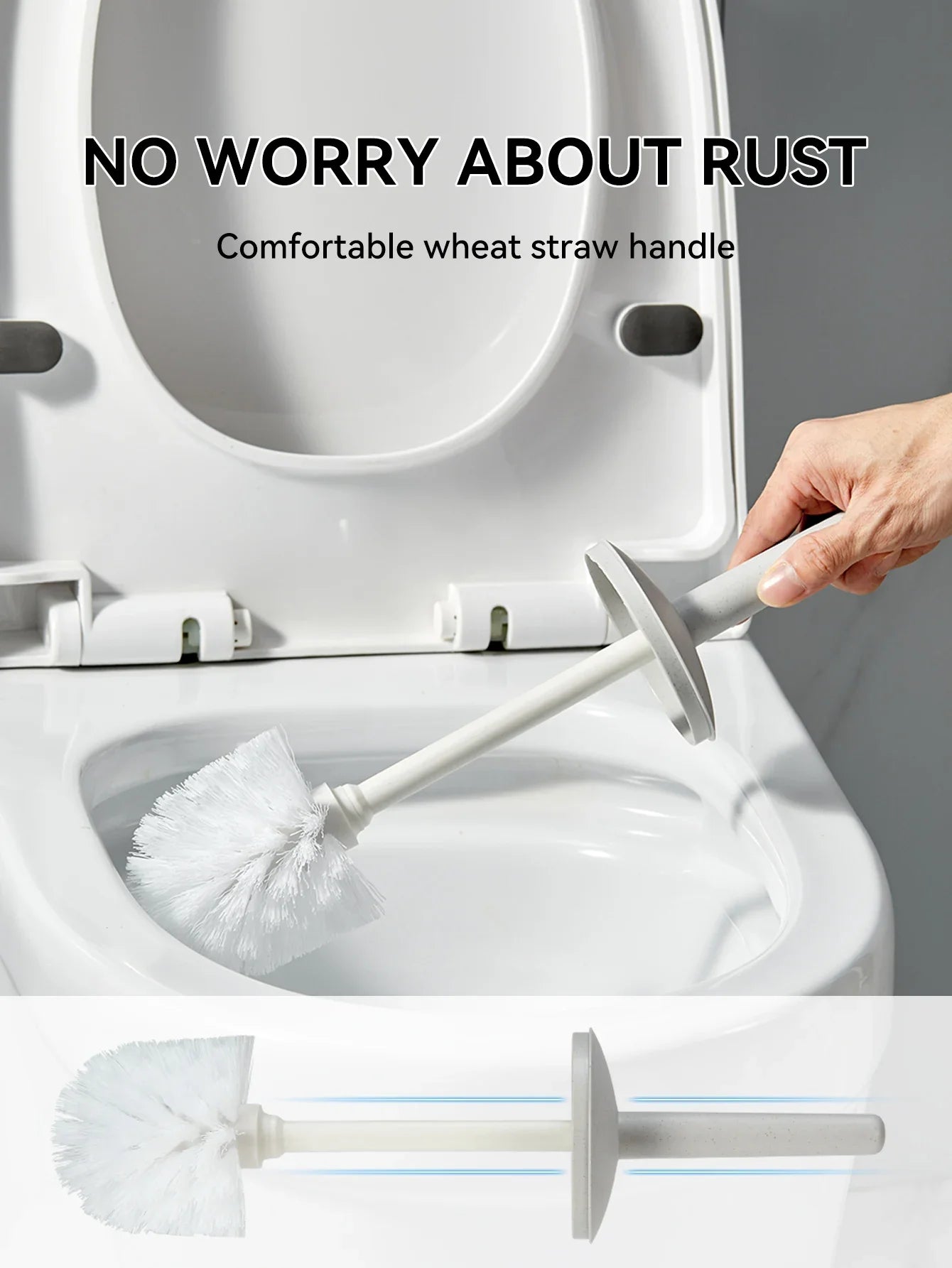 Plastic Toilet Brush With Standing Base Long Handle Toilet Cleaning Brush For WC Bathroom Accessories Cleaning Tools