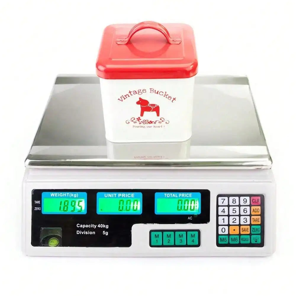 88 LB 40KG/5g Digital Weight Scale Price Computing Food Meat Produce 2 Colors
