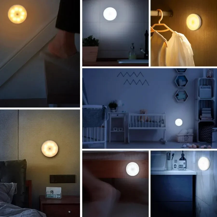 1/3PCS LED Motion Sensor Light Night Light USB Rechargeable Night Lamp for Kitchen Cabinet Wardrobe Lamp Staircase Closet Light