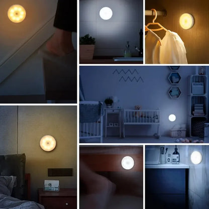 1/3PCS LED Motion Sensor Light Night Light USB Rechargeable Night Lamp for Kitchen Cabinet Wardrobe Lamp Staircase Closet Light
