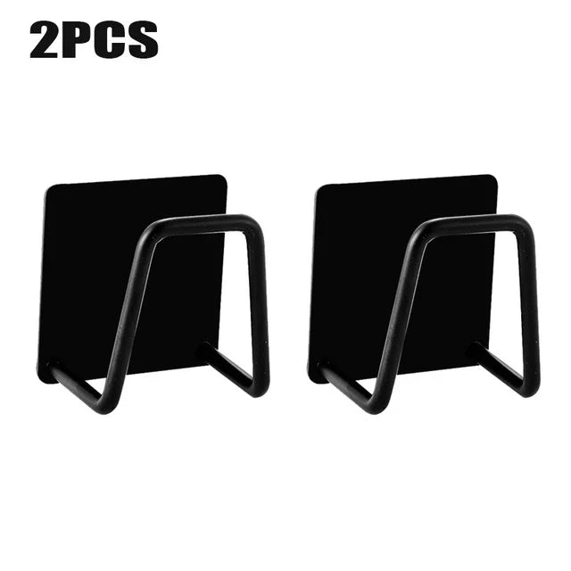 Stainless Steel Sink Tray Drainer Rack Kitchen Sink Sponge Holders Self Adhesive Hook Storage Holder Kitchen Wire Rag Organizer