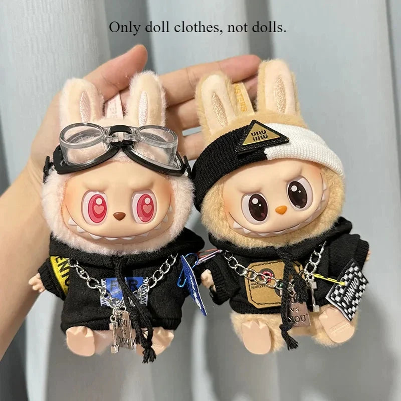 Labubu Doll Clothes Fashion Overalls Labubu doll V1 V2 Dolls Clothing Accessories 15/17cm Plush Doll Universal