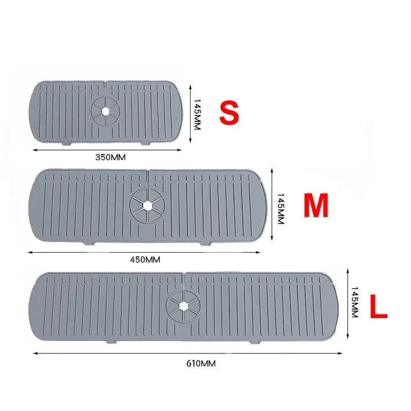 Silicone Drainage Pad Water Ripples Kitchen Bathroom Drainage Pad Wash Basin Sink Splash Proof Draining Pad Countertop Protector