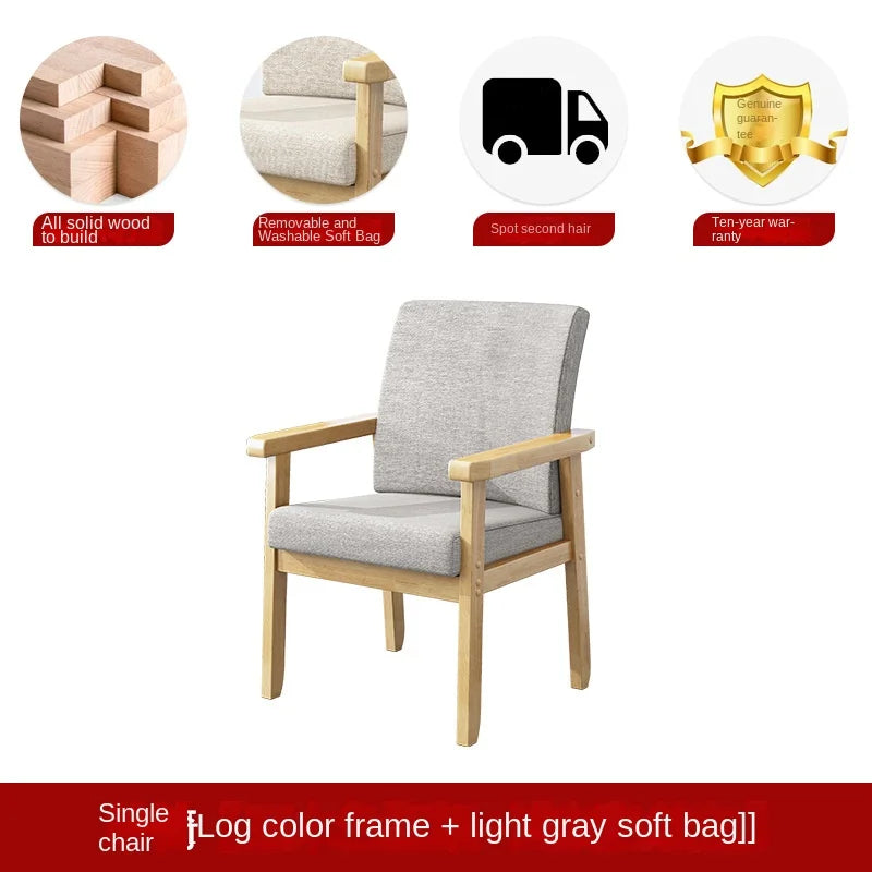 Solid wood chair single sofa chair computer desk chair home comfortable backrest armchair sitting mahjong elderly chair