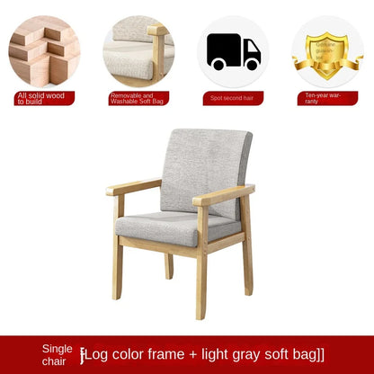 Solid wood chair single sofa chair computer desk chair home comfortable backrest armchair sitting mahjong elderly chair