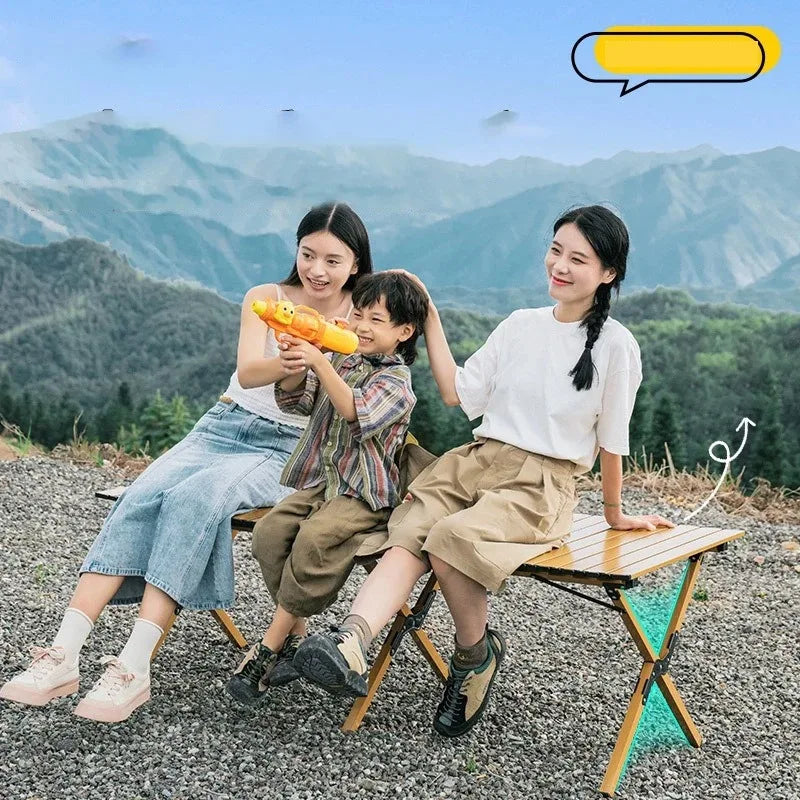 Portable Wooden Picnic Table Outdoor Folding Camping Table Lightweight Compact Camping Picnics Backyard Parties Beach Trips