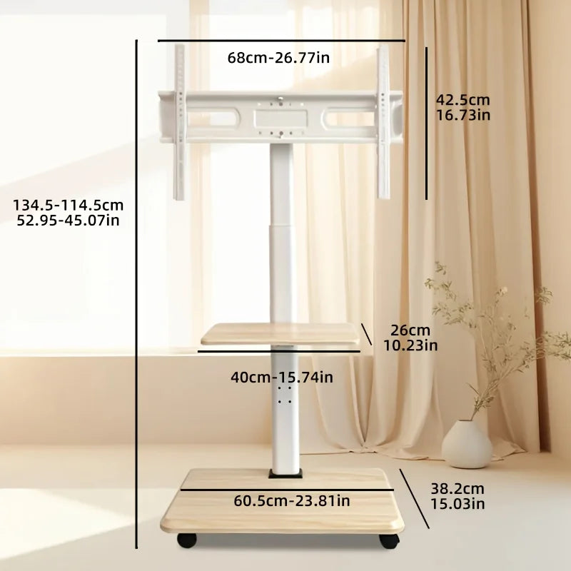 TV Mobile Stand Vertical TV Floor Brackets Trolley Stand Mobile TV Cart Floor Trolley For 26"-75" Television up to 99 lbs