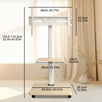 TV Mobile Stand Vertical TV Floor Brackets Trolley Stand Mobile TV Cart Floor Trolley For 26"-75" Television up to 99 lbs