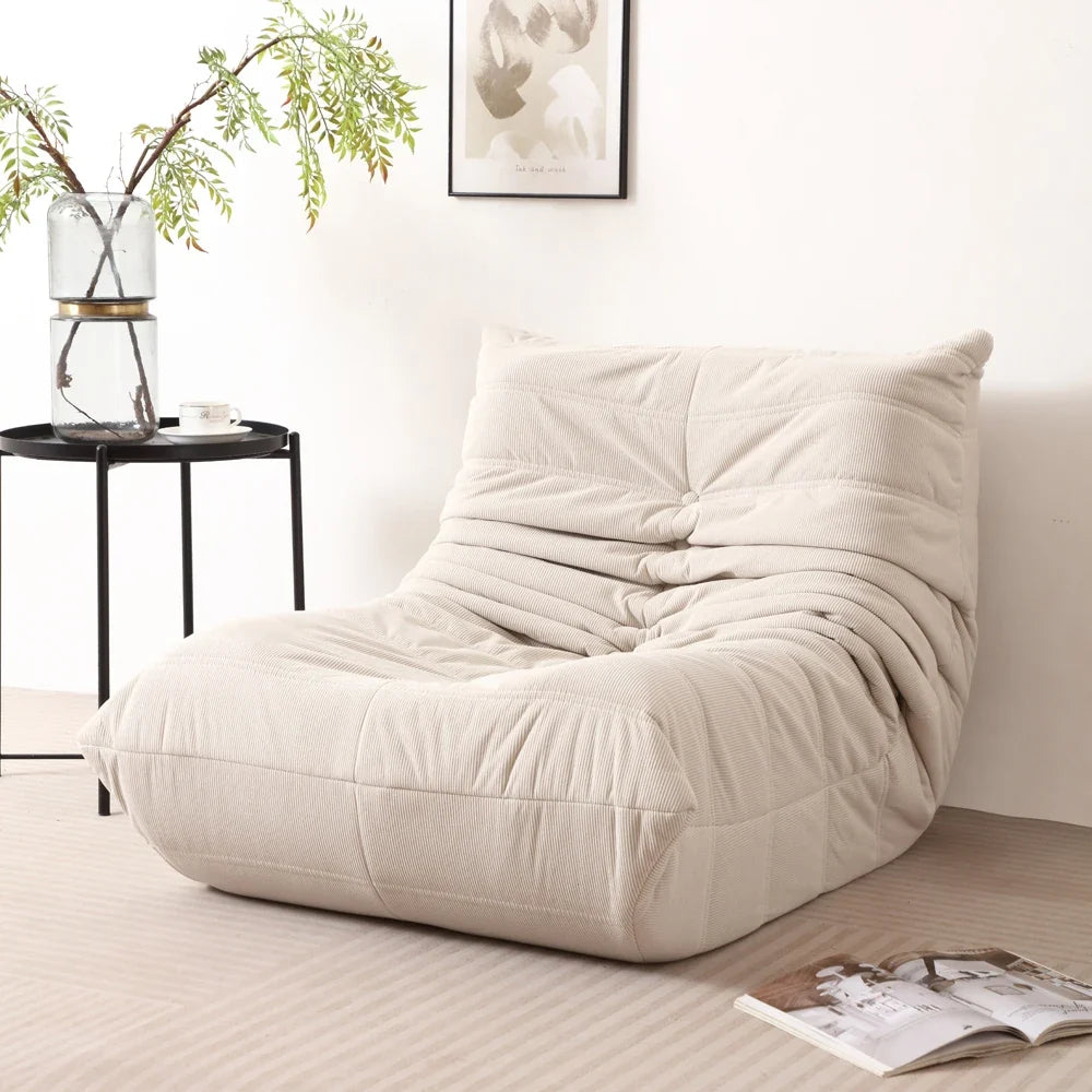 Lazy Sofa, Caterpillar Sofa | Classic Grey Sponge-Filled, Living Room Ready, No Electricity Needed
