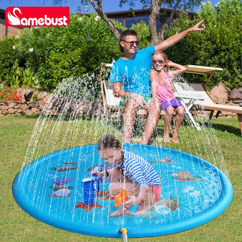 Children Play Spray Mat 100/170cm Beach Inflatable Water Sprinkler Pad Outdoor Game Toy Lawn Swimming Pool Mat Kids Toys