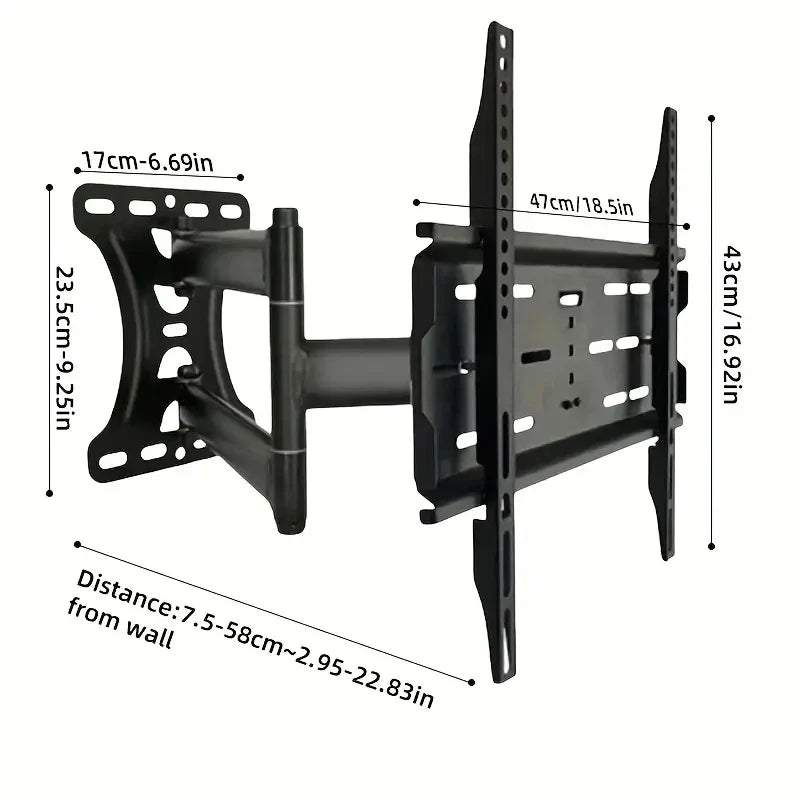 26-55inch Full Motion TV Wall Bracket Swivel Tilt Level Articulating, Max VESA 400x400mm,70cm Extension Long Arm TV Wall Mount