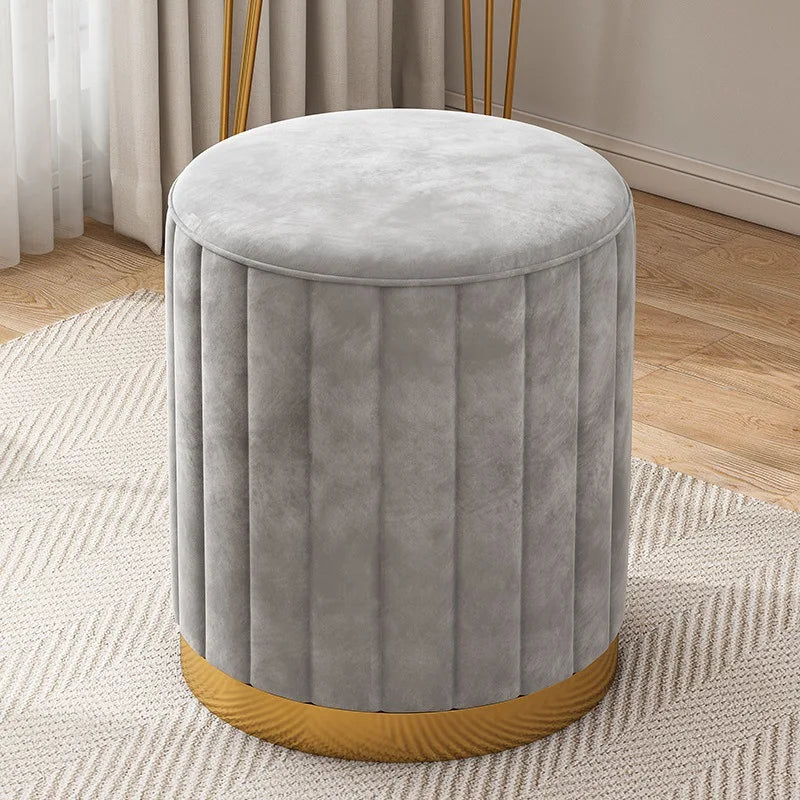 Makeup stool light luxury round stool chair bedroom Internet celebrity storage bench sofa stool dresser stool makeup chair small