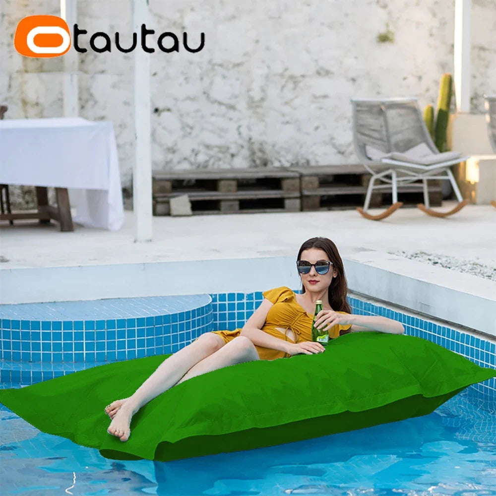 OTAUTAU 6ft Giant Floating Bean Bag Lounger Cover No Filler Outdoor Swimming Pool Pillowsac Garden Beach Beanbag Salon Sac DD034
