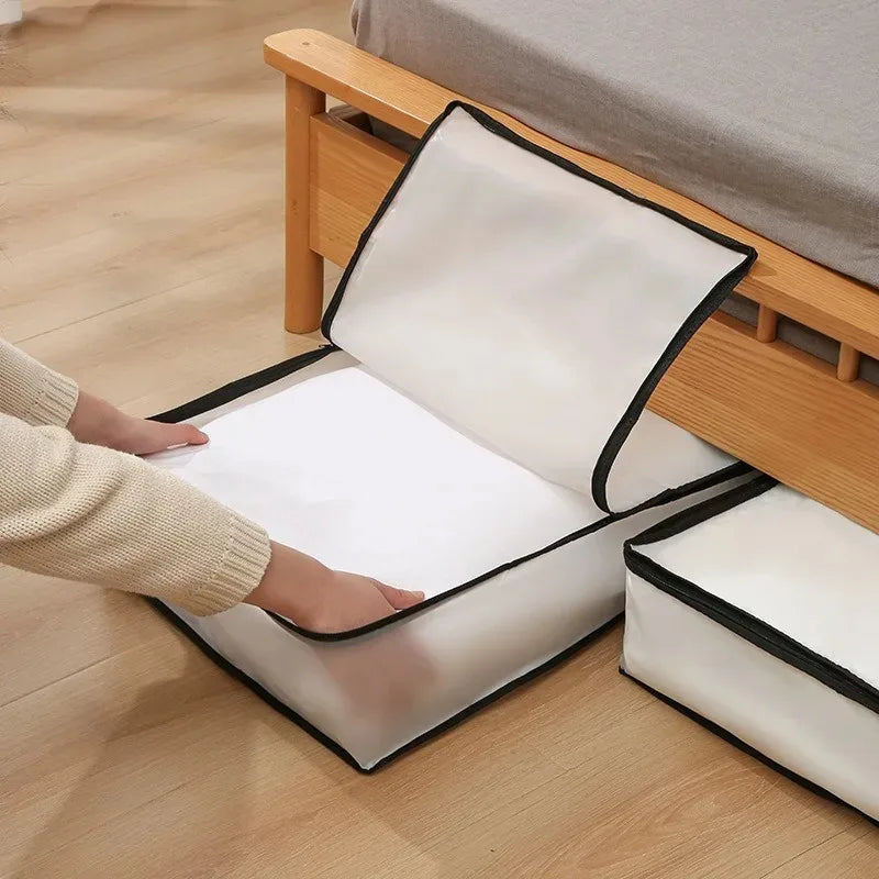 1-2Pcs Underbed Storage Bag Foldable Quilt Bag Wardrobe Clothes Storage Waterproof Dustproof Organizer Large Capacity StorageBag