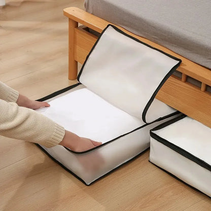 1-2Pcs Underbed Storage Bag Foldable Quilt Bag Wardrobe Clothes Storage Waterproof Dustproof Organizer Large Capacity StorageBag