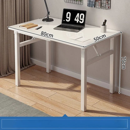 Walnut Rectangular Folding Computer Desk Portable Space Saving Office Study Classroom Training Home Use Household Furniture