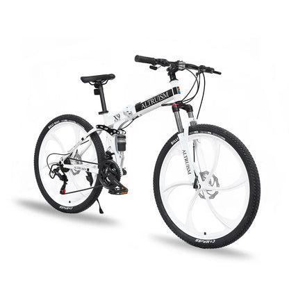 26 Inch Mountain Bike for Men & Women, 21 Speed Dual Suspension Adult Bicycle with Adjustable Disc Brake High Carbon Steel Frame