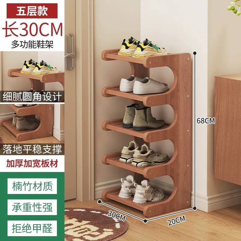 The shoe rack  and the narrow multi-layer storage rack in the household corner enters the door. Small space-saving shoe cabinet