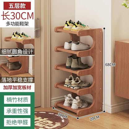 The shoe rack  and the narrow multi-layer storage rack in the household corner enters the door. Small space-saving shoe cabinet