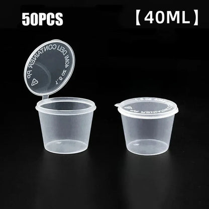 50Pcs Plastic Sauce Jars with Lids Leak-Proof Disposable Food Sauce Cups Packaging Containers for Salad Dressings And Seasonings