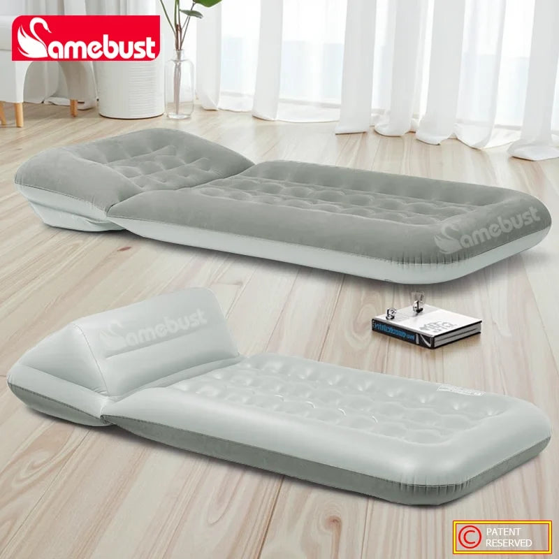 CAMEBUST Foldable Interior Air Mattress Inflatable Adjustable Sofa Bed Sleeping Mat for Home And Outdoor Use Brown/Grey