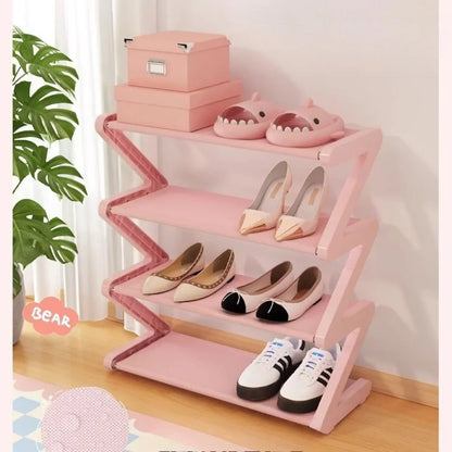 Simple Household Shoe Storage Creative Z-shaped Shoe Rack Multi-layer Assembly Shoe Rack for Dormitories Shoe Storage save space