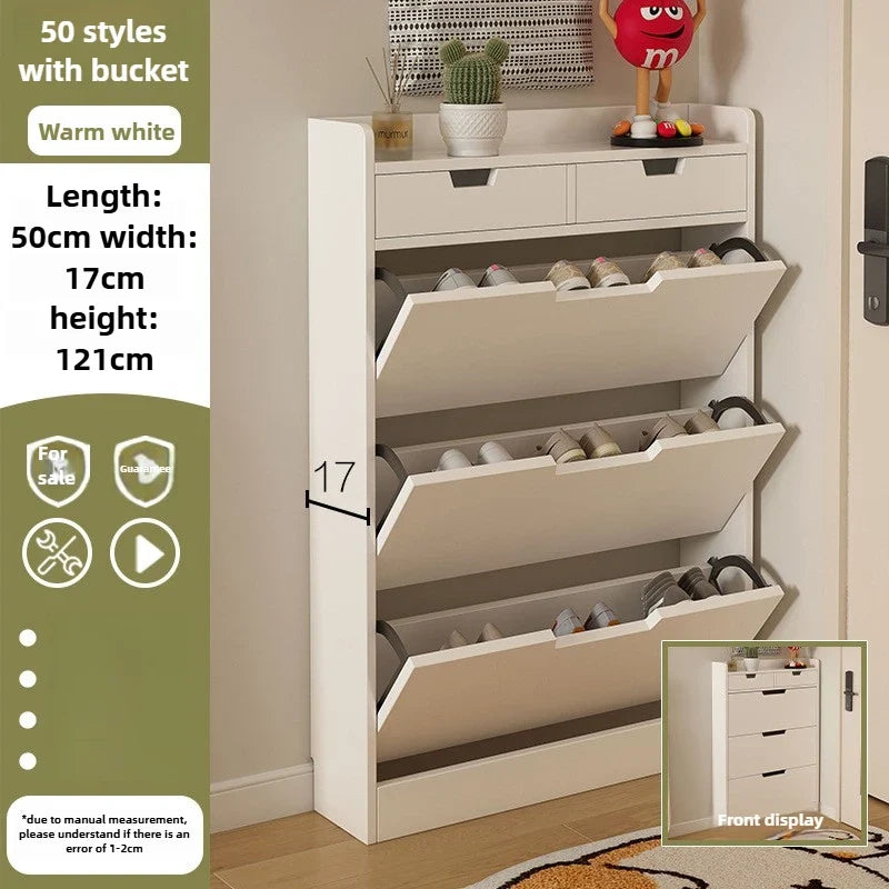 Tipping bucket shoe cabinet, outer entry shoe rack, balcony, entrance cabinet, living room large-capacity storage cabinet