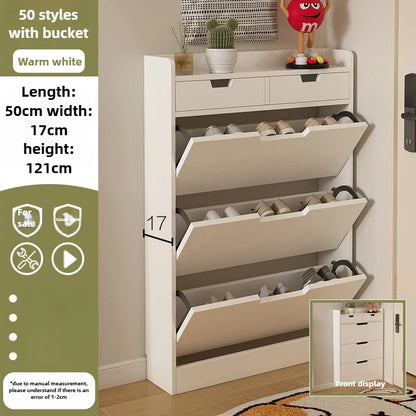 Tipping bucket shoe cabinet, outer entry shoe rack, balcony, entrance cabinet, living room large-capacity storage cabinet
