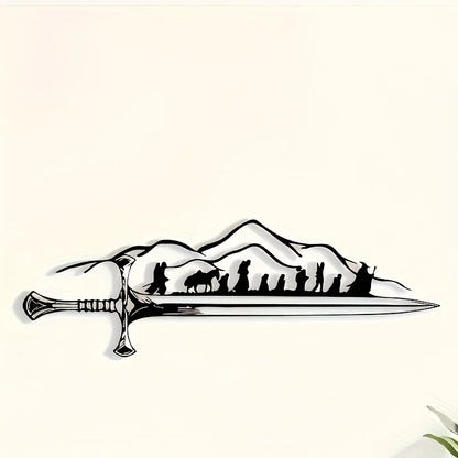 "The Fellowship of the Ring" Metal Wall Art - Retro Iron Silhouette Mural, Frodo and Sam, Fantasy Home Decoration for LOTR Fans