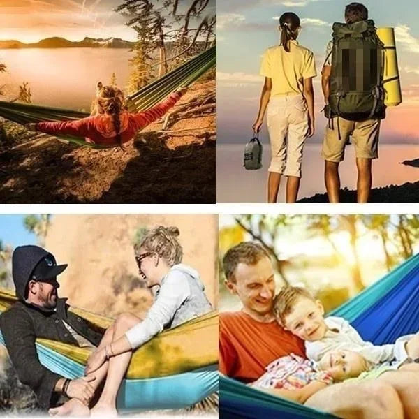 Portable Hanging Bed Outdoor Single Person Camping Hammock Nylon Color Matching Hammock Hammock High Strength Parachute Fabric