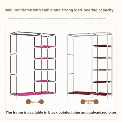 Simple wardrobe storage non-woven fabric assembly folding foreign trade e****mical cloth wardrobe