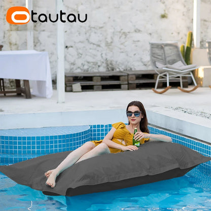 OTAUTAU 6ft Giant Floating Bean Bag Lounger Cover No Filler Outdoor Swimming Pool Pillowsac Garden Beach Beanbag Salon Sac DD034