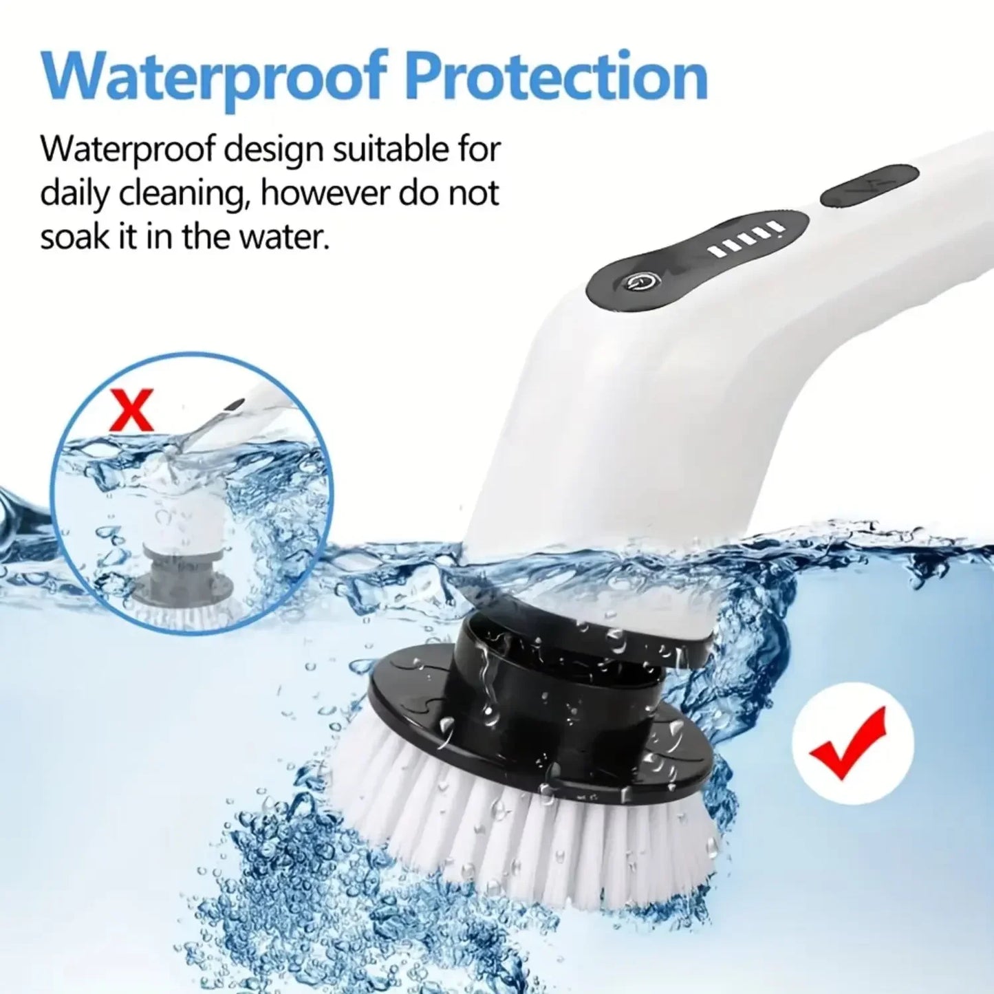 9-in-1 Wireless Rotating Electric Cleaning Brush - Household Multi-scene Scrubber for Bathroom, Kitchen & Toilet Deep Cleaning