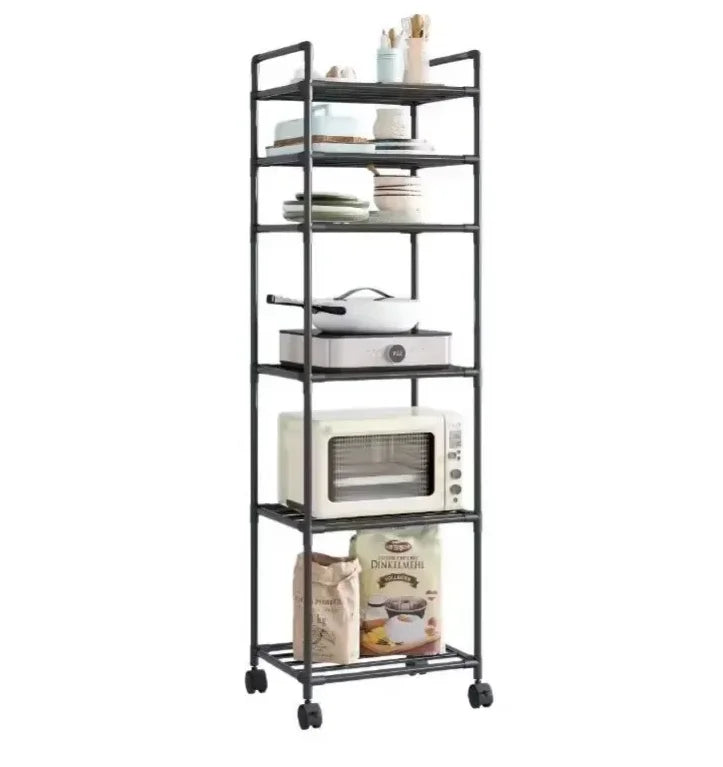 Multi-function Landing Trolley Microwave Oven Rack Installation Storage Rack Bathroom Kitchen Organizer Small Space-Saving Rack