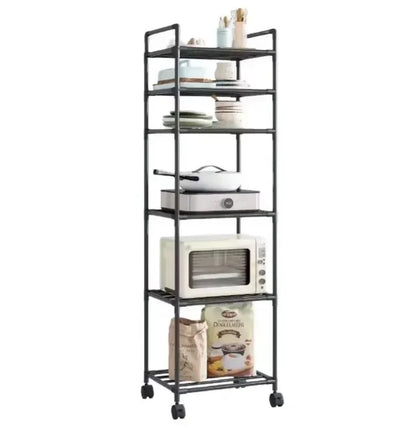 Multi-function Landing Trolley Microwave Oven Rack Installation Storage Rack Bathroom Kitchen Organizer Small Space-Saving Rack