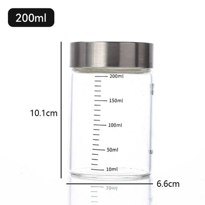100-500ml Glass Bottle with Scale High Borosilicate Heat-resistant Glass Seal Jar Kitchen Seasoning Spices Storage Bottle Gadget